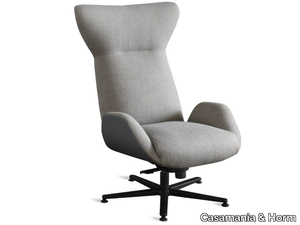 SOHO GIREVOLE - High-back fabric armchair with armrests _ Casamania & Horm