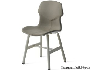 STEREO METAL IMBOTTITA FRONTALMENTE - Upholstered fabric chair with removable cover _ Casamania & Horm