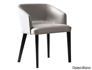 ELSA - Upholstered leather chair with armrests _ Casamilano