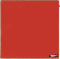 Mexican Talavera Ceramic Solid Tile: Red