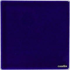 Mexican Talavera Ceramic Solid Tile: Cobalt Blue