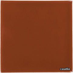 Mexican Talavera Ceramic Solid Tile: Rust