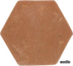 7.75 in. Unsealed Hexagon - Spanish Mission Red Floor Tile