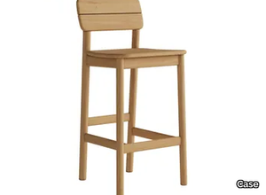 TANSO - High teak stool with back _ Case