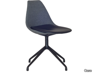 ZIBA - Trestle-based fabric chair with integrated leather cushion _ Case