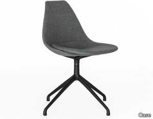 ZIBA - Swivel trestle-based fabric chair with integrated cushion _ Case