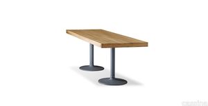 11 Table pieds corolle, plateau bois