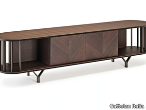 COSTES - Low walnut TV cabinet _ Cattelan Italia