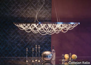 CRISTAL - Steel pendant lamp with crystals _ Cattelan Italia