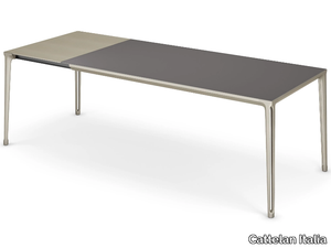 BOULEVARD DRIVE - Rectangular extending glass and aluminium table _ Cattelan Italia