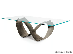 BUTTERFLY - Rectangular crystal and steel table _ Cattelan Italia