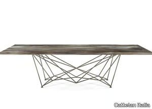 GORDON CRYSTALART - Rectangular crystal and steel table _ Cattelan Italia