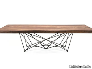 GORDON DEEP WOOD - Rectangular steel and wood table _ Cattelan Italia