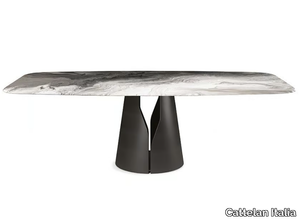 GIANO CRYSTALART - Glass and steel table _ Cattelan Italia