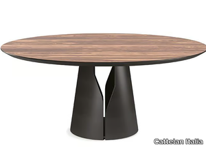 GIANO - Round steel and wood table _ Cattelan Italia