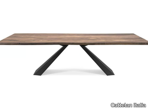 ELIOT WOOD - Rectangular steel and wood table _ Cattelan Italia