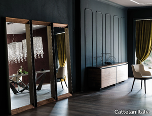 EXCALIBUR - Rectangular framed walnut mirror _ Cattelan Italia