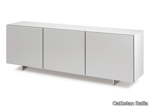 FOCUS - Wood and glass sideboard with doors _ Cattelan Italia