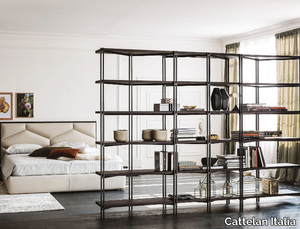 HUDSON - Open steel and wood bookcase _ Cattelan Italia