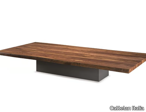 IDEM - Rectangular low walnut coffee table _ Cattelan Italia