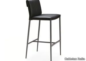 ISABEL ML - High leather stool with back _ Cattelan Italia