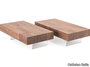 LINGOTTO - Rectangular low walnut coffee table _ Cattelan Italia