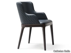 MAGDA COUTURE - Upholstered leather chair with armrests _ Cattelan Italia