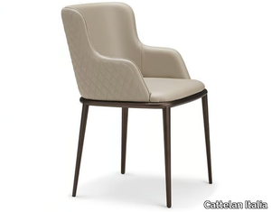 MAGDA ML COUTURE - Upholstered leather chair with armrests _ Cattelan Italia