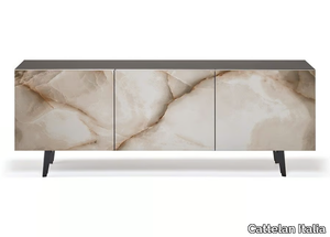 METROPOL - Wooden sideboard with hinged doors and ceramic doors _ Cattelan Italia