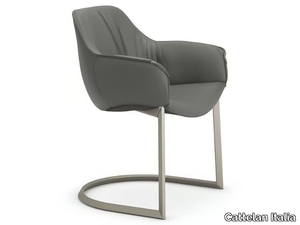 SCARLETT CANTILEVER - Upholstered cantilever chair with armrests _ Cattelan Italia