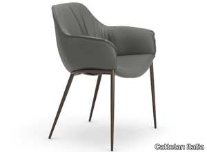 SCARLETT ML - Upholstered leather chair with armrests _ Cattelan Italia