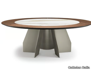 SENATOR KER-WOOD ROUND - Round table with Lazy Susan _ Cattelan Italia