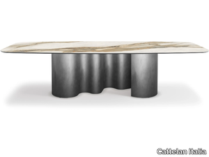 PAPEL KERAMIK - Ceramic and steel barrel table _ Cattelan Italia