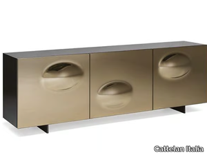 PARAMOUNT - Wood and glass sideboard with doors _ Cattelan Italia