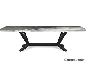 PLANER CRYSTALART - Barrel-shaped crystal and steel table _ Cattelan Italia