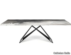 PREMIER CRYSTALART - Rectangular crystal and steel table _ Cattelan Italia