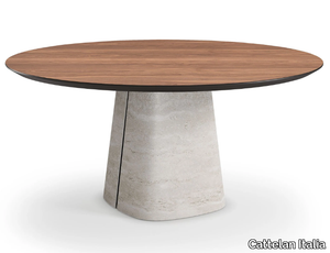 RADO WOOD ROUND - Wood and ceramic round table _ Cattelan Italia