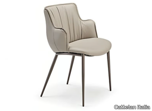 RIHANNA ML - Upholstered leather chair with armrests _ Cattelan Italia