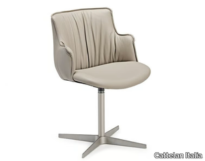 RIHANNA X - Upholstered swivel leather chair _ Cattelan Italia