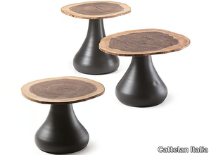 RIO - Round aluminium and wood coffee table _ Cattelan Italia