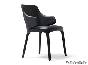 WANDA - Leather chair with armrests _ Cattelan Italia