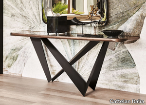 WESTIN KERAMIK PREMIUM - Steel half-moon console table and ceramic top _ Cattelan Italia