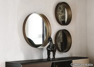 WISH - Wall-mounted round framed mirror _ Cattelan Italia