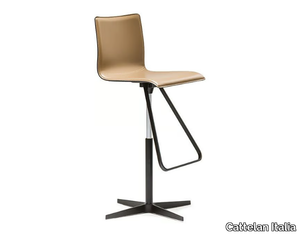 TOTO X - High tanned leather stool height-adjustable _ Cattelan Italia