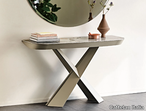 TERMINAL KERAMIK DRIVE - Demilune extending console table _ Cattelan Italia