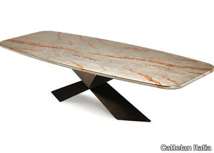 TYRON SIGNATURE - Barrel-shaped wooden table _ Cattelan Italia