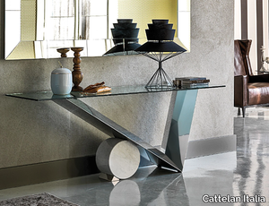 VALENTINOX - Rectangular crystal and stainless steel console table _ Cattelan Italia