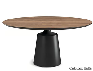 YODA WOOD - Round steel and wood table _ Cattelan Italia