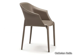 ZULEIKA - Leather chair with armrests _ Cattelan Italia