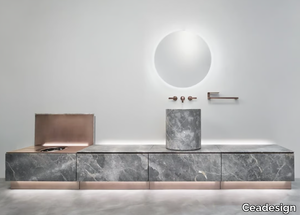 ABACO - Stainless steel and marble modular bathroom system _ Ceadesign